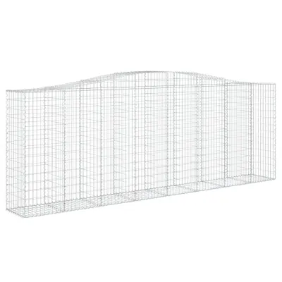 vidaXL Obokana gabonska košara 400x50x140/160 cm pocinkano železo