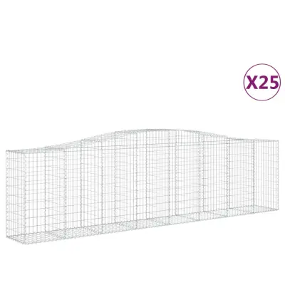 vidaXL Obokane gabion košare 25 kosi 400x50x100/120cm pocinkano železo
