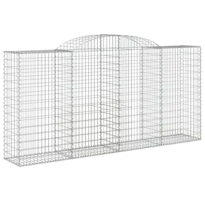 vidaXL Obokana gabionska košara 300x50x140/160 cm pocinkano železo