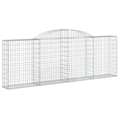 vidaXL Obokana gabionska košara 300x30x100/120 cm pocinkano železo