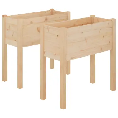 vidaXL Vrtno cvetlično korito 2 kosa 70x31x70 cm trdna borovina