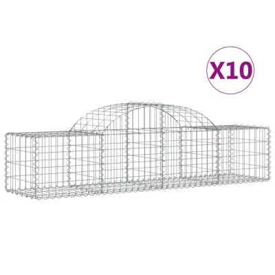 vidaXL Obokane gabion košare 10 kosov 200x50x40/60 cm pocinkano železo