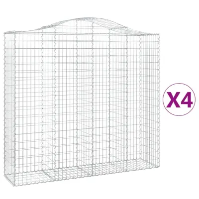vidaXL Obokane gabion košare 4 kosi 200x50x180/200 cm pocinkano železo