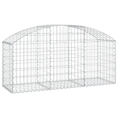 vidaXL Obokana gabionska košara 150x50x60/80 cm pocinkano železo