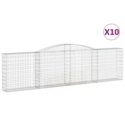 vidaXL Obokane gabion košare 10kosi 400x30x100/120 cm pocinkano železo