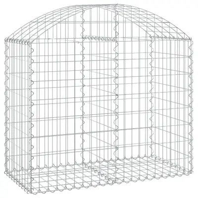 vidaXL Obokana gabionska košara 100x50x80/100 cm pocinkano železo