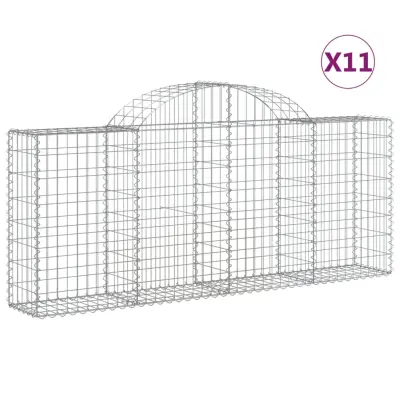 vidaXL Obokane gabion košare 11 kosov 200x30x80/100 cm cinkano železo