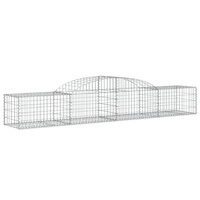 vidaXL Obokana gabionska košara 300x50x40/60 cm pocinkano železo
