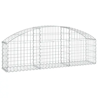 vidaXL Obokana gabionska košara 150x30x40/60 cm pocinkano železo