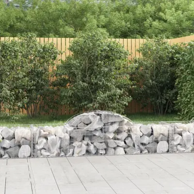 vidaXL Obokane gabion košare 5 kosov 200x50x40/60 cm pocinkano železo