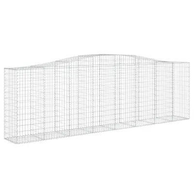 vidaXL Obokana gabonska košara 400x50x120/140 cm pocinkano železo