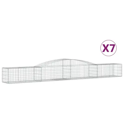 vidaXL Obokane gabion košare 7 kosa 400x50x40/60 cm pocinkano železo