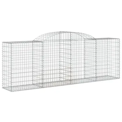 vidaXL Obokana gabionska košara 300x50x100/120 cm pocinkano železo