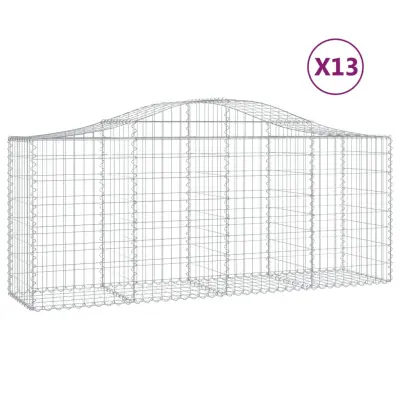 vidaXL Obokane gabion košare 13 kosov 200x50x80/100 cm cinkano železo