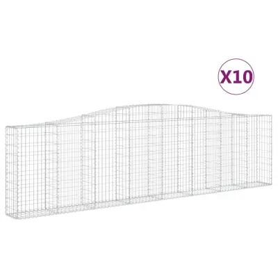 vidaXL Obokane gabion košare 10kosi 400x30x100/120 cm pocinkano železo