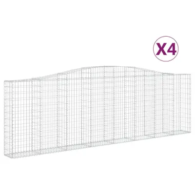 vidaXL Obokane gabion košare 4 kosi 400x30x120/140 cm pocinkano železo
