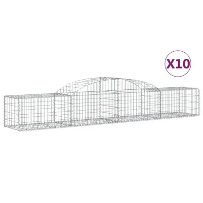 vidaXL Obokane gabion košare 10 kosi 300x50x40/60 cm pocinkano železo