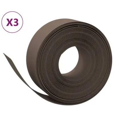 vidaXL Vrtna obroba 3 kosa rjavi 10 m 20 cm polietilen
