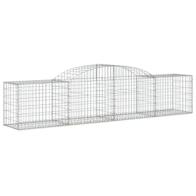 vidaXL Obokana gabionska košara 300x50x60/80 cm pocinkano železo