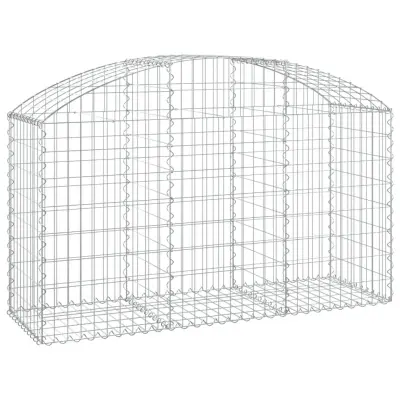 vidaXL Obokana gabionska košara 150x50x80/100 cm pocinkano železo