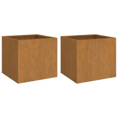 vidaXL Cvetlično korito 2 kosa 32x30x29 cm corten jeklo