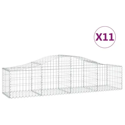 vidaXL Obokane gabion košare 11 kosov 200x50x40/60 cm pocinkano železo