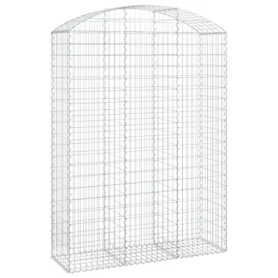 vidaXL Obokana gabonska košara 150x50x200/220 cm pocinkano železo