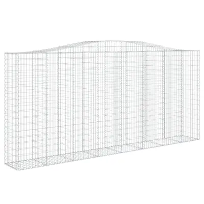 vidaXL Obokana gabonska košara 400x50x180/200 cm pocinkano železo