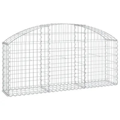 vidaXL Obokana gabionska košara 150x30x60/80 cm pocinkano železo
