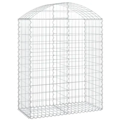 vidaXL Obokana gabionska košara 100x50x120/140 cm pocinkano železo