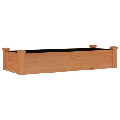 vidaXL Vrtna visoka greda s podlogo rjava 120x45x25 cm trden les jelke
