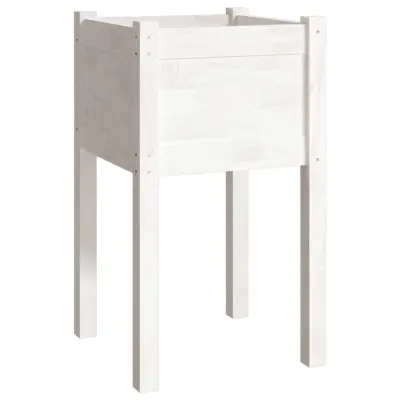 vidaXL Vrtno cvetlično korito belo 40x40x70 cm trdna borovina