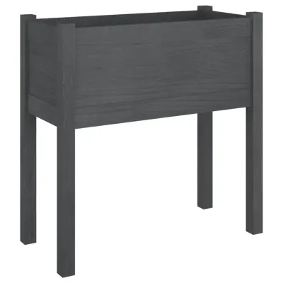 vidaXL Vrtno cvetlično korito sivo 70x31x70 cm trdna borovina