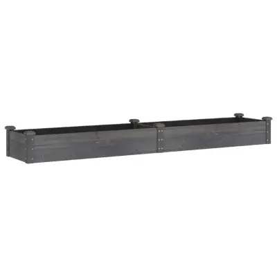 vidaXL Vrtna visoka greda s podlogo siva 240x45x25 cm trden les jelke