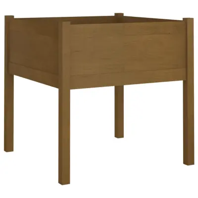 vidaXL Vrtno cvetlično korito medeno rjavo 70x70x70 cm trdna borovina