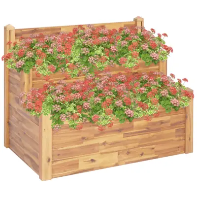 vidaXL 2-nadstropno vrtno cvetlično korito 110x75x84 cm trdna akacija