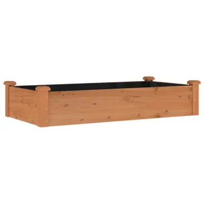 vidaXL Vrtna visoka greda s podlogo rjava 120x60x25 cm trden les jelke