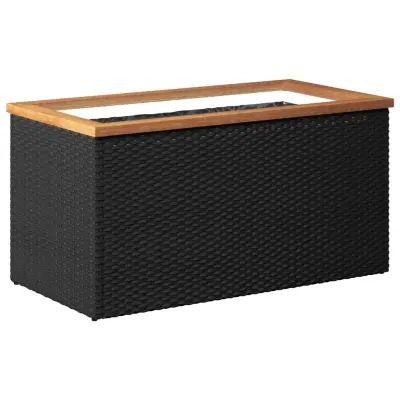 vidaXL Vrtno korito črno 80x40x40 cm poli ratan