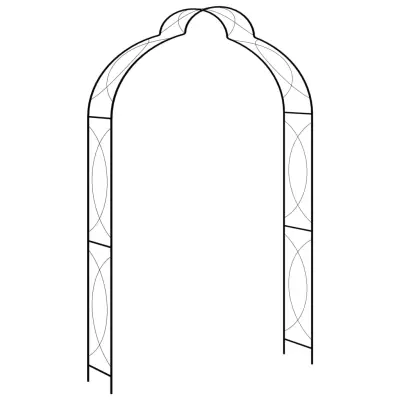 vidaXL Vrtni obok črne barve 150x34x240 cm železo