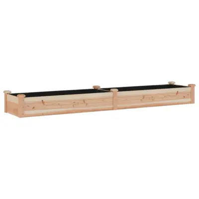 vidaXL Vrtna visoka greda s podlogo 240x45x25 cm trden les jelke