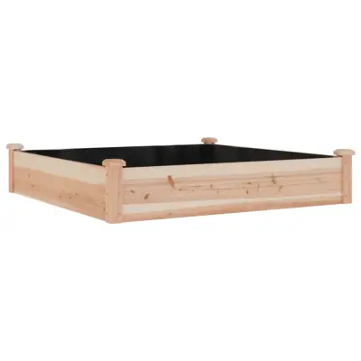 vidaXL Vrtna visoka greda s podlogo 120x120x25 cm trden les jelke