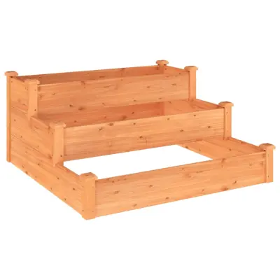 vidaXL Vrtna visoka greda rjava 120x120x56 cm trden les jelke