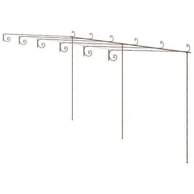 vidaXL Vrtna pergola antično rjava 6x3x2,5 m železo