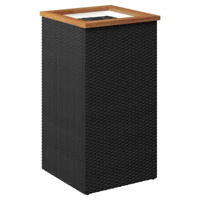 vidaXL Vrtno korito črno 40x40x80 cm poli ratan