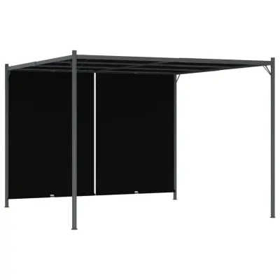 vidaXL Vrtna pergola z zložljivo streho 3x3 m antracitna