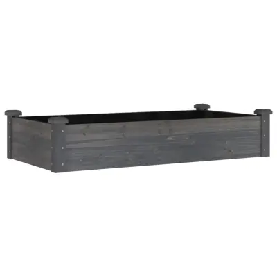vidaXL Vrtna visoka greda s podlogo siva 120x60x25 cm trden les jelke