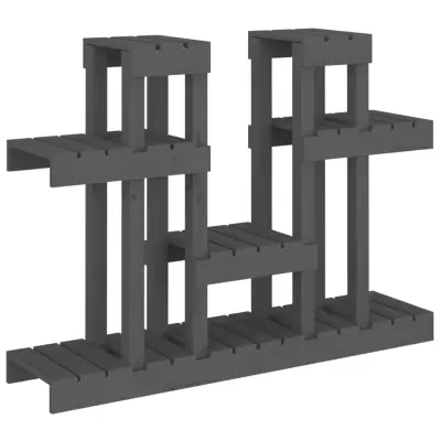 vidaXL Stojalo za rastline sivo 104,5x25x77,5 cm trdna borovina