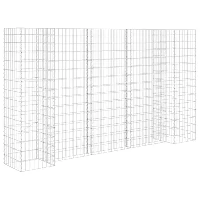 vidaXL Korito za rastline gabion H-oblike jeklo 260x40x150 cm