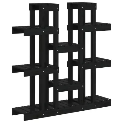 vidaXL Stojalo za rastline črno 104,5x25x109,5 cm trdna borovina