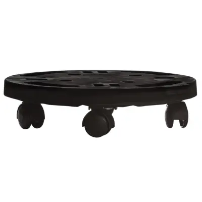 vidaXL Voziček za rastline s kolesi premer 30 cm črn 170 kg